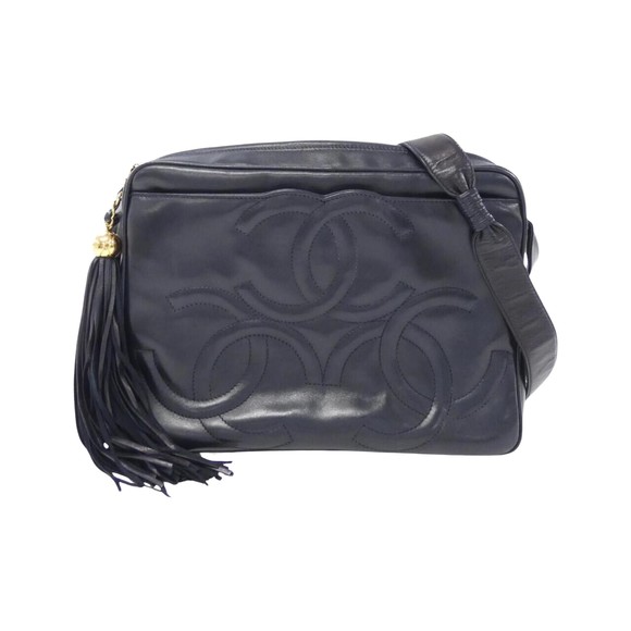 Chanel Triple coco Navy Leather shoulder - Picture 1 of 9